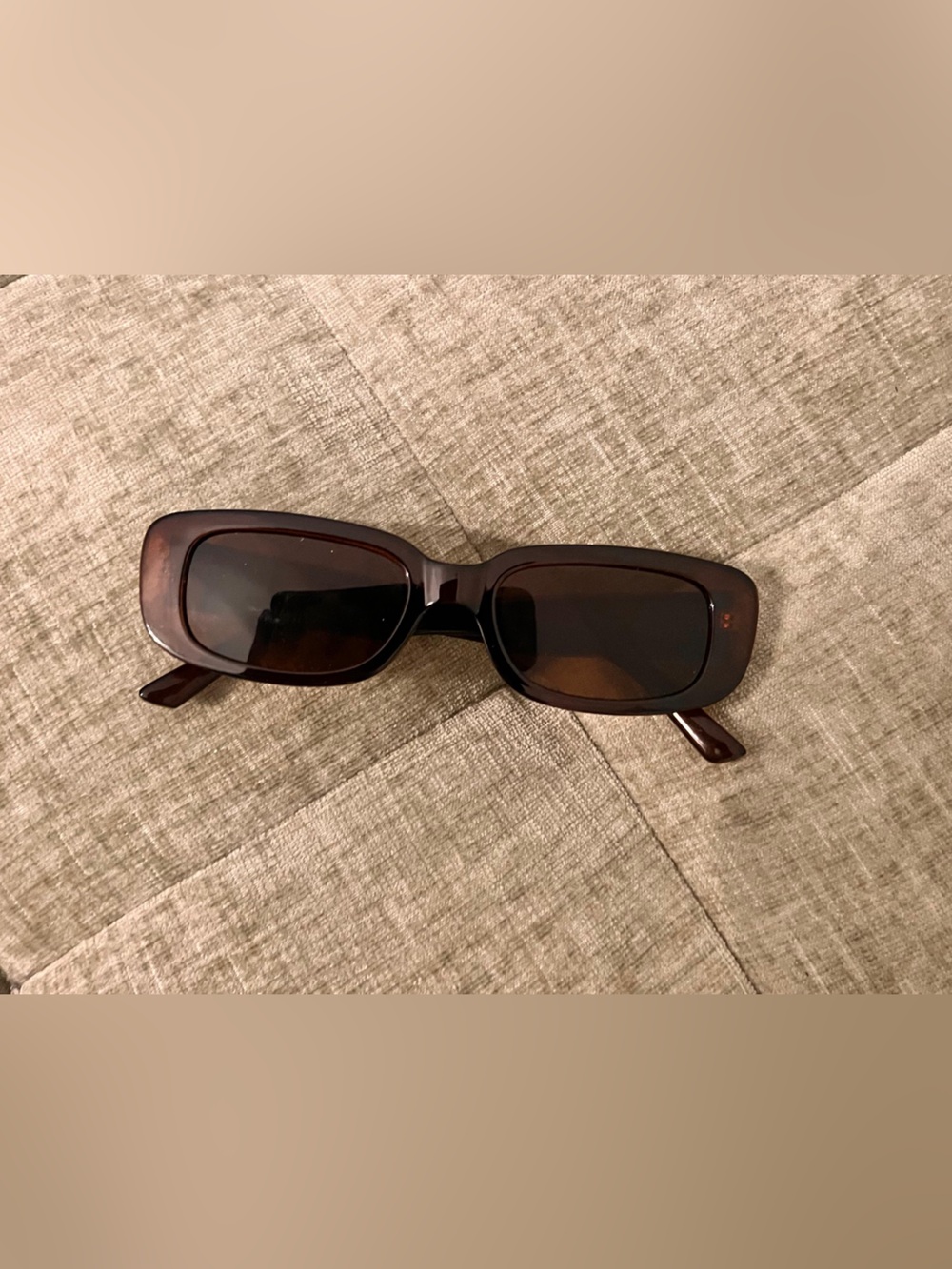 Retro Rectangular Brown Sunglasses